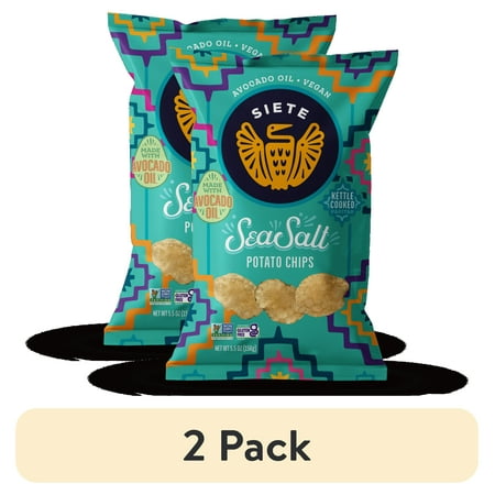 Siete Kettle Cooked Sea Salt · Papas · 2 pack de 156 g