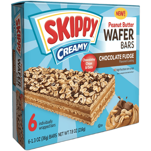 SKIPPY Creamy Peanut Butter And Chocolate Fudge Wafer Bar · Galletas · 6 pzas de 221 g