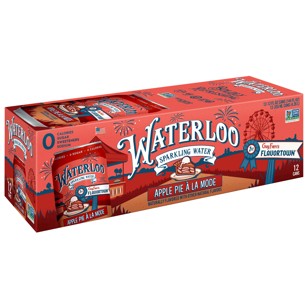 Waterloo Apple Pie à la Mode · Agua mineral · 12 latas de 355 ml