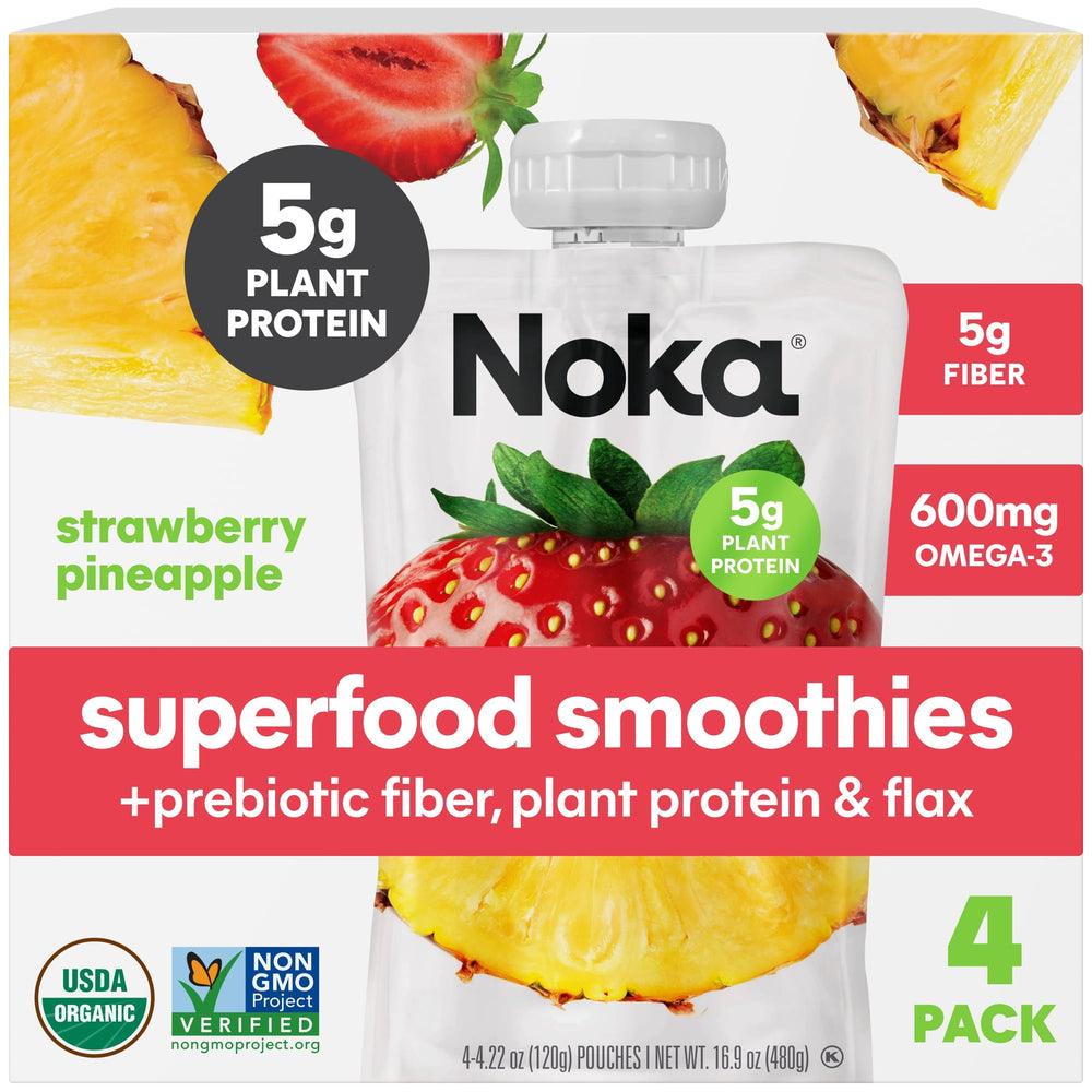 Noka Organic Superfood Smoothie Pouch Plant Protein · Bebida · 4 pack de 120 g