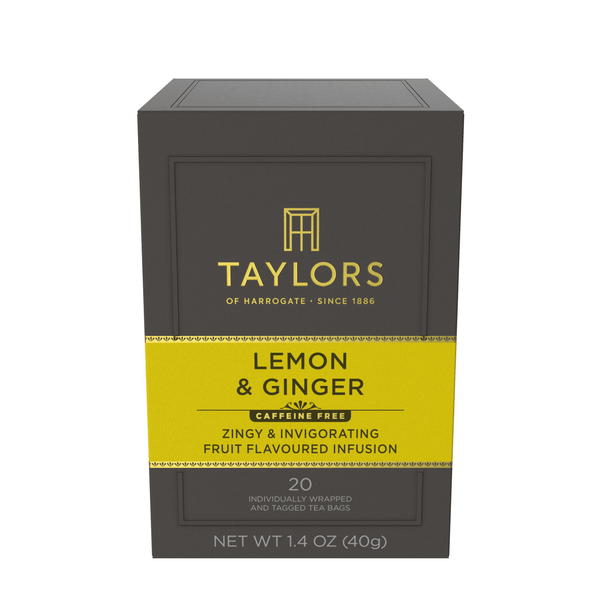 Taylors of Harrogate Lemon & Ginger Herbal Tea Caffeine-Free · Té · 20 pzas