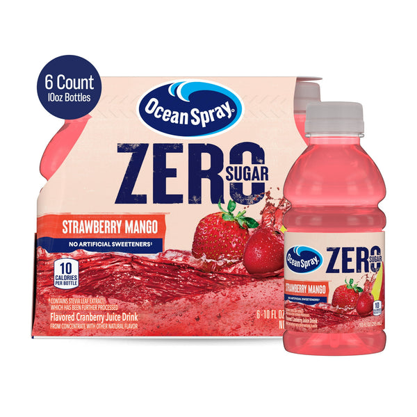 Ocean Spray® Strawberry Mango ZERO Sugar · Bebida · 6 pzas de 296 ml