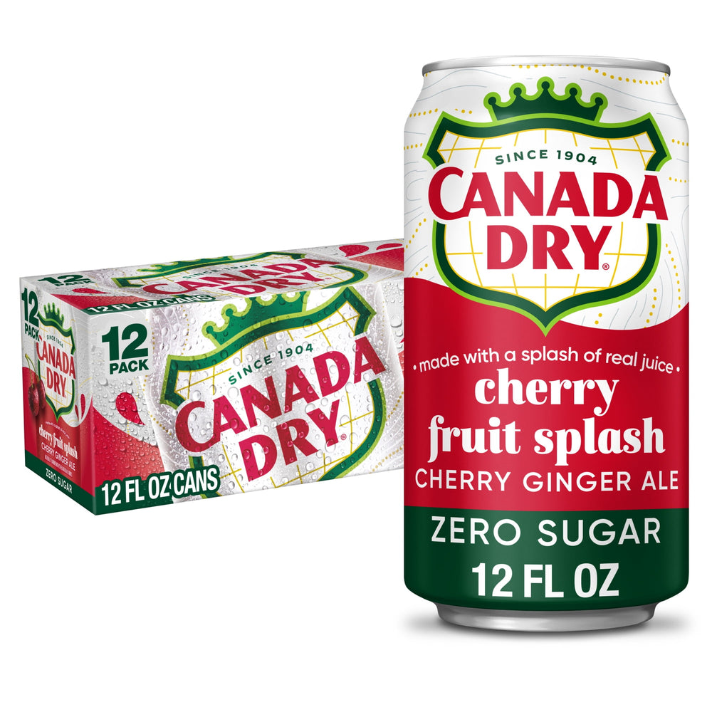 Canada Dry Fruit Splash Cherry Ginger Ale Caffeine Free Zero Sugar · Refresco · 12 latas de 355 ml