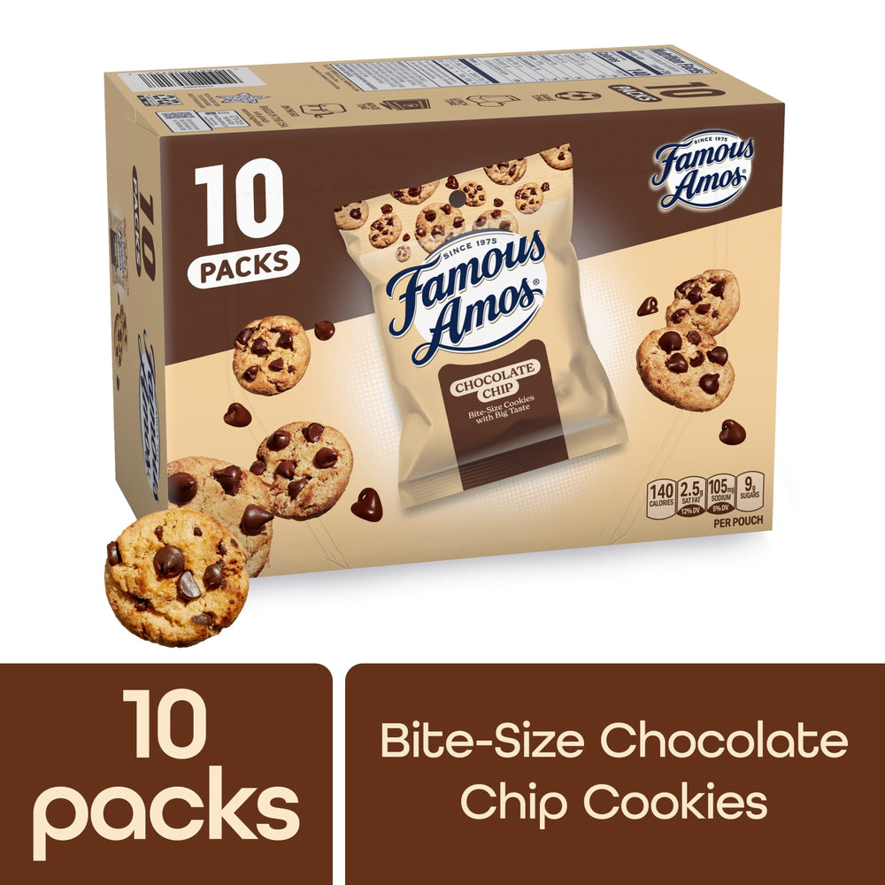 Famous Amos Classic Chocolate Chip Bite-size · Galletas · 10 pack de 28 g
