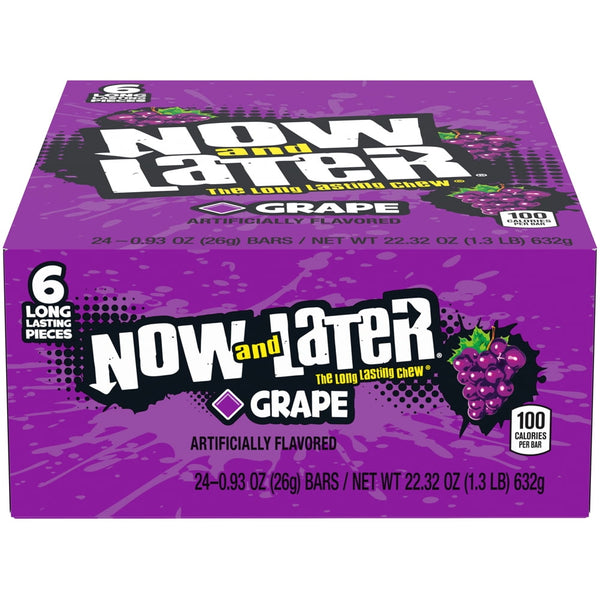 Now and Later Original Grape Taffy · Gomitas · 26 g · caja