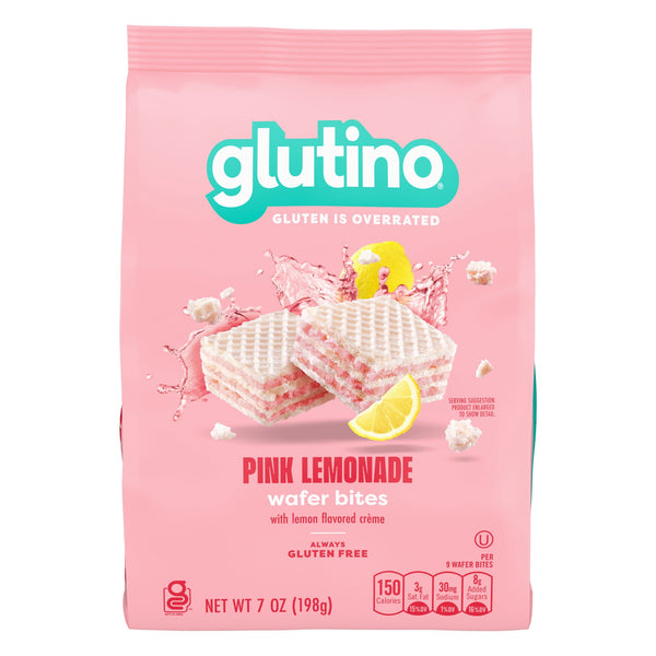 Glutino Pink Lemonade Wafer Bites sin gluten · Galletas · 198 g
