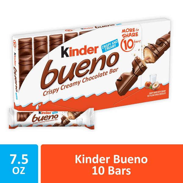 Kinder Bueno Milk Chocolate Wafer Bar · Galletas · 10 pzas