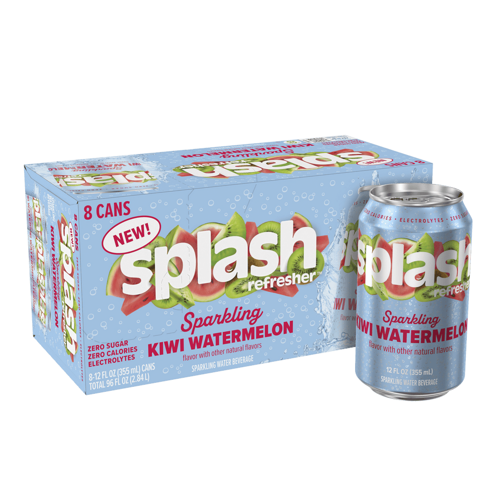 Splash Blast Sparkling Can Kiwi Watermelon · Bebida · 8 latas de 355 ml