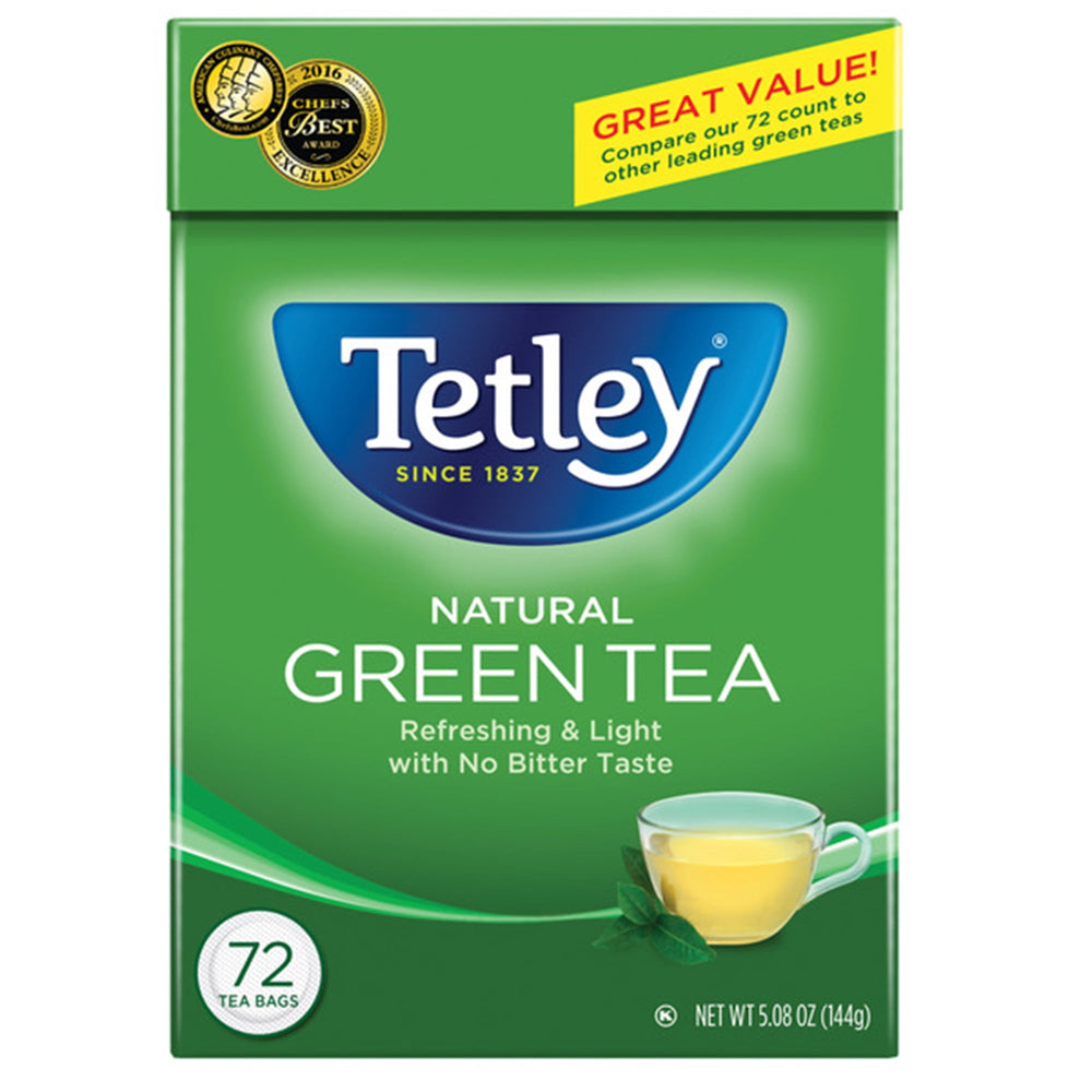 Tetley All Natural Green Tea · Té · 72 pzas