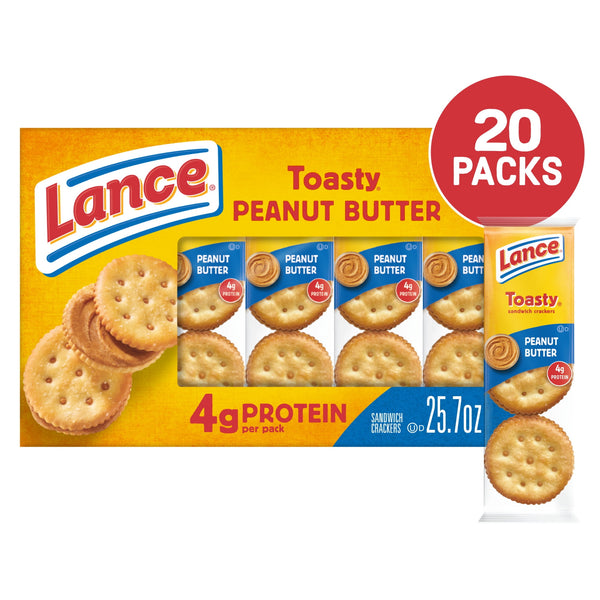 Lance Toasty Peanut Butter · Nueces · 20 pzas de 37 g