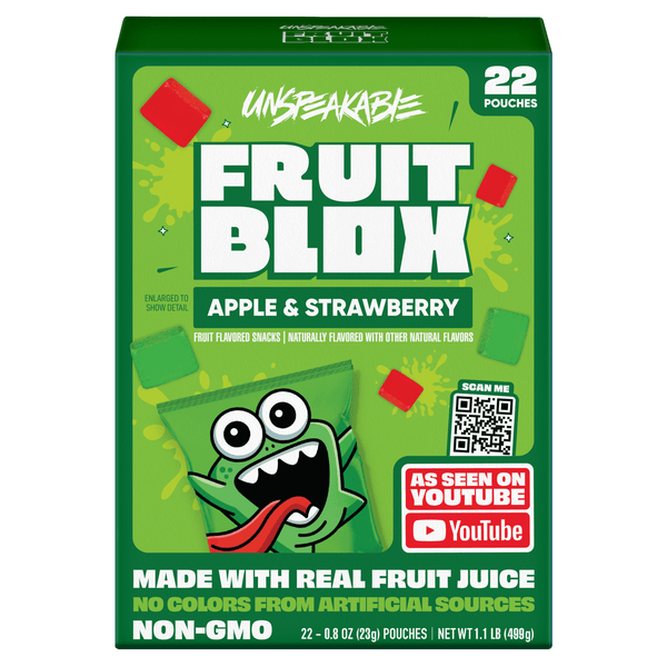 FruitBlox Unspeakable Apple Strawberry Fruit · Gomitas de fruta · 22 pzas
