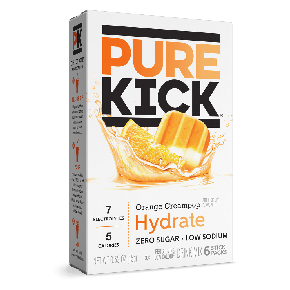 Pure Kick Orange Creampop Hydration · Polvo para agua · 6 pzas
