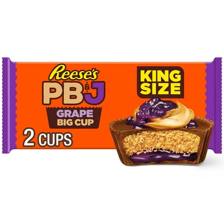 REESE'S Big Cup PB&J Grape Milk Chocolate Peanut Butter · Caramelos · 79 g · vaso · tamaño king