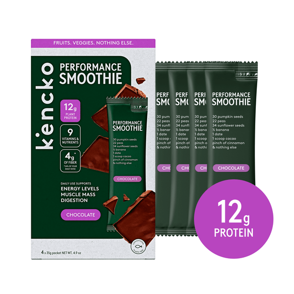 Kencko Chocolate Fruit & Veggie Performance Protein · Polvo para agua · 4 pack de 35 g