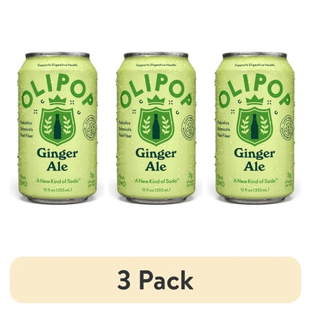 OLIPOP Prebiotic Soda Ginger Ale · Refresco · 3 pack de 355 ml