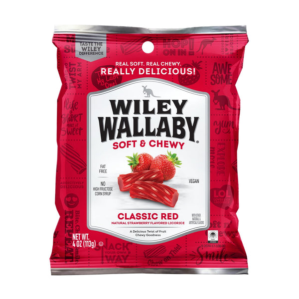 Wiley Wallaby Classic Red Licorice · Gomitas · 113 g · bolsa