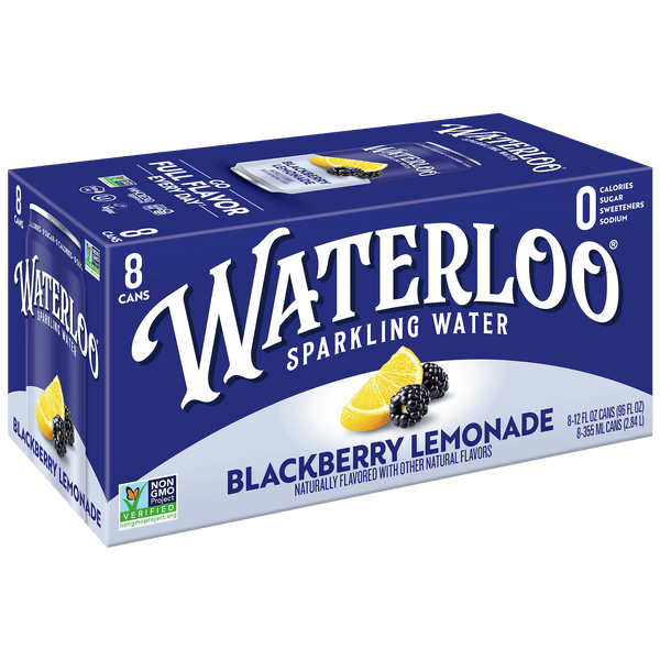 Waterloo Blackberry Lemonade · Agua mineral · 8 latas de 355 ml