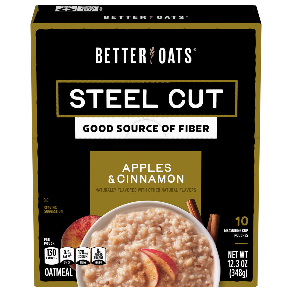 Better Oats Steel Cut Apples and Cinnamon · Cereal · 349 g · sobres