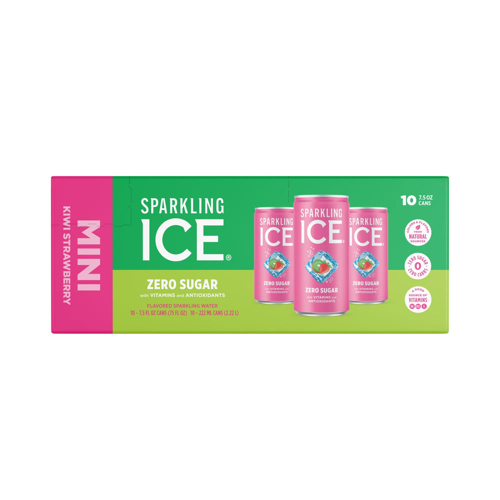 Sparkling Ice® Naturally Kiwi Strawberry · Agua mineral · 10 latas de 222 ml