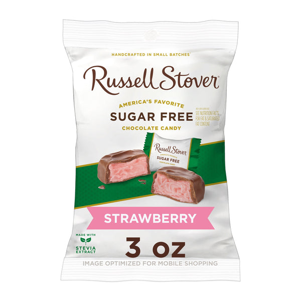 RUSSELL STOVER Strawberry Crème Chocolate Sugar Free · Caramelos · 6 pzas de 85 g