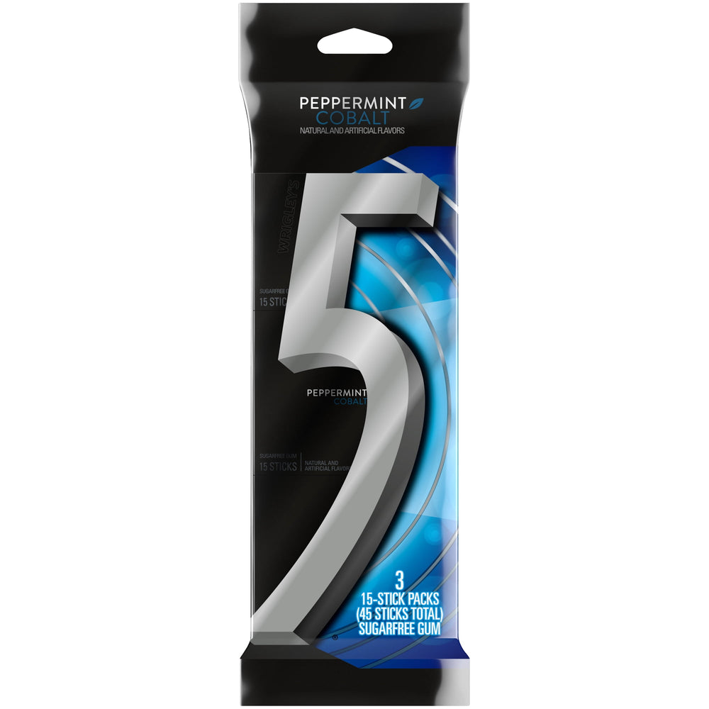 5 Peppermint Cobalt sin azúcar · Chicles y mentas · 15 pzas