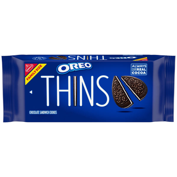 OREO Thins Chocolate · Galletas · 334 g · tamaño familiar