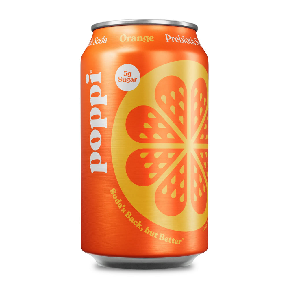 poppi Orange Prebiotic Soda · Refresco · 355 ml · lata