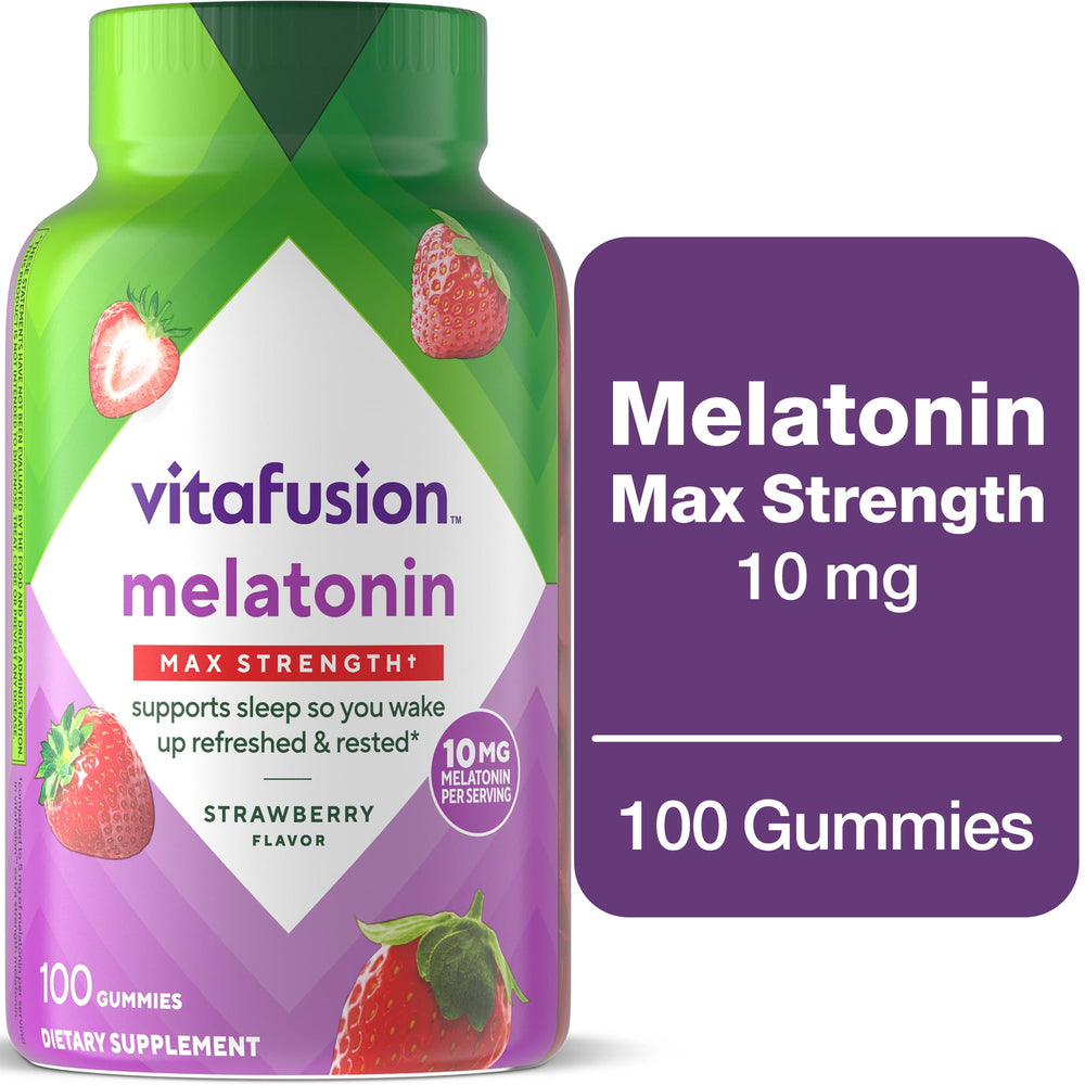 Vitafusion Melatonina Max Strength · Gomitas para dormir · 100 unidades